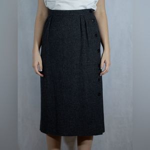 Vintage Jones New York black and gray button down midi skirt